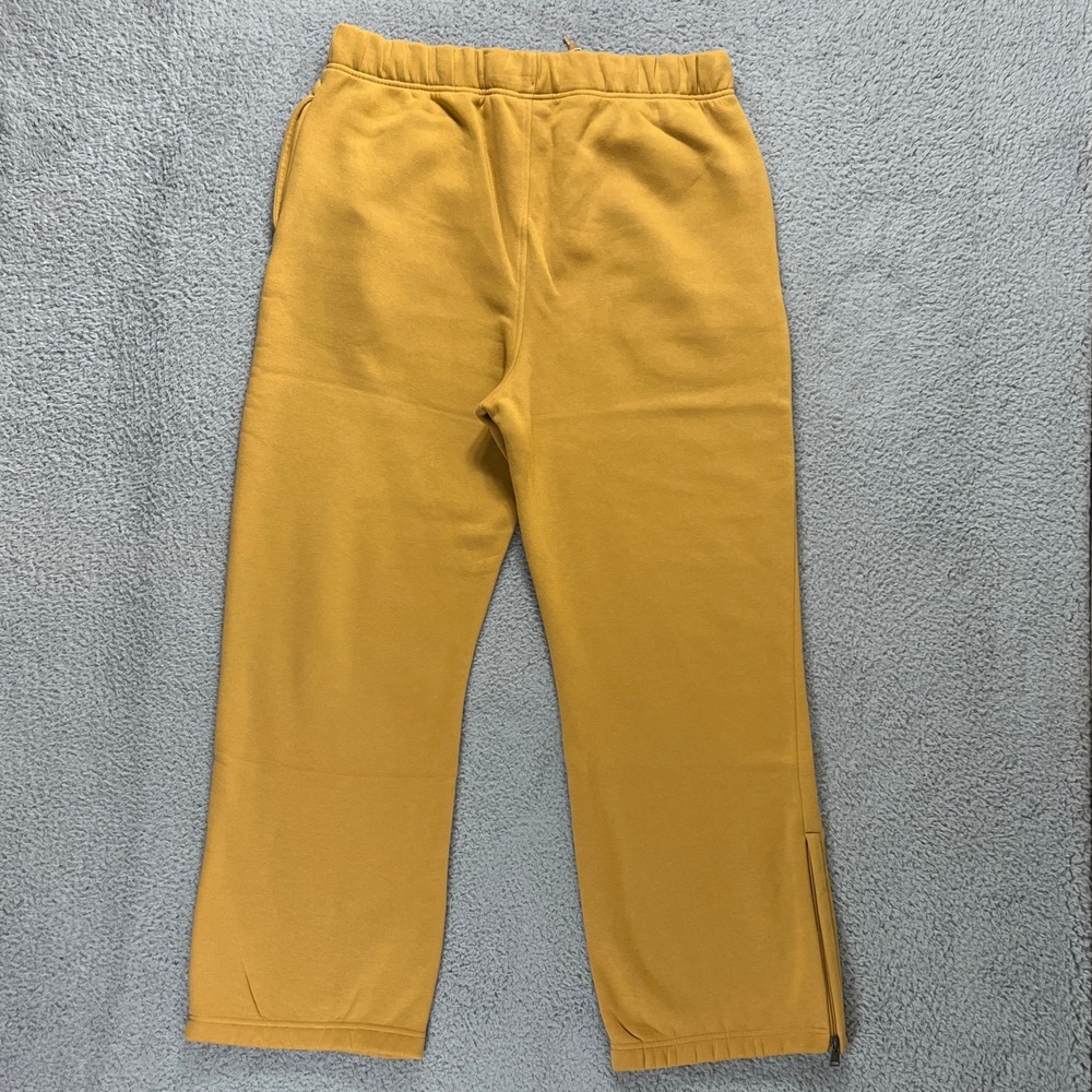 Timberland Sweatpants Men's L Mustard Yellow Boot Company Graphic Logo Ankle Zip - Picture 2 of 14